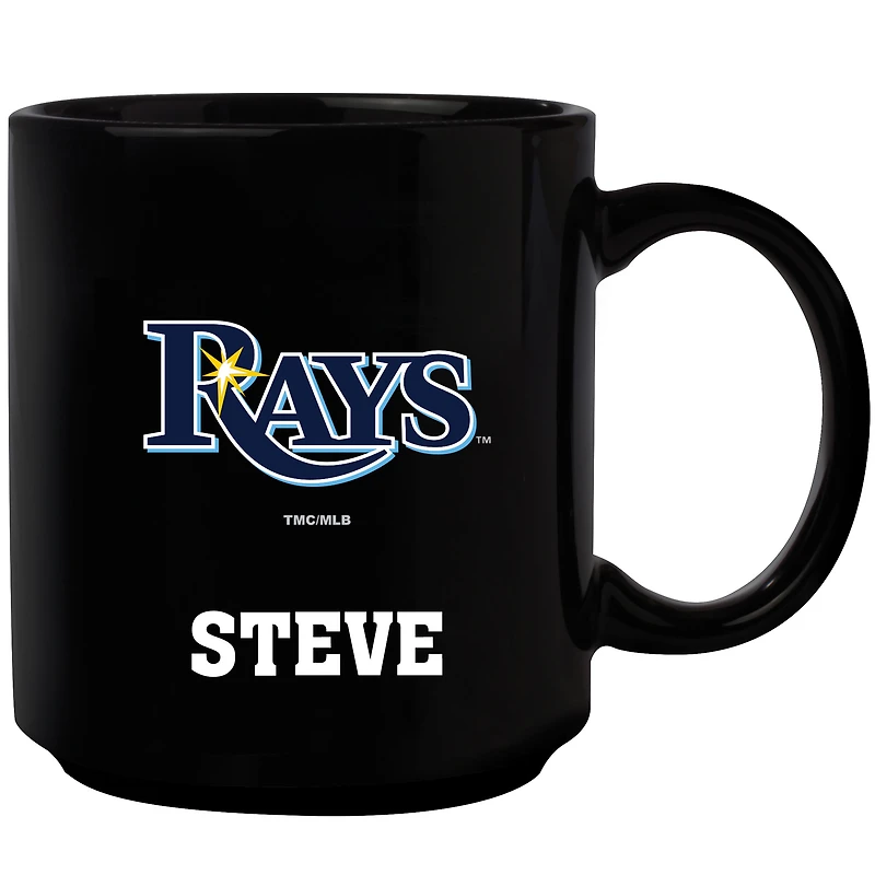 Black Tampa Bay Rays 11oz. Personalized Mug