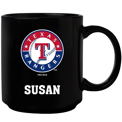 Black Texas Rangers 11oz. Personalized Mug