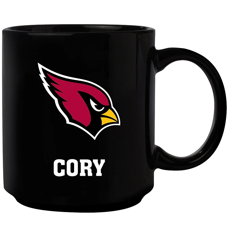 Black Arizona Cardinals 11oz. Personalized Mug