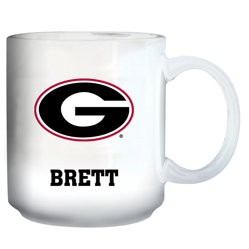 White Georgia Bulldogs 11oz. Personalized Mug