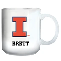 White Illinois Fighting Illini 11oz. Personalized Mug
