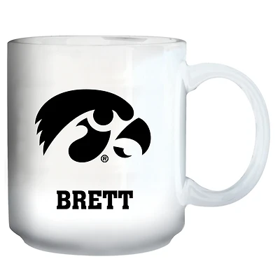 White Iowa Hawkeyes 11oz. Personalized Mug
