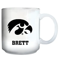 White Iowa Hawkeyes 11oz. Personalized Mug