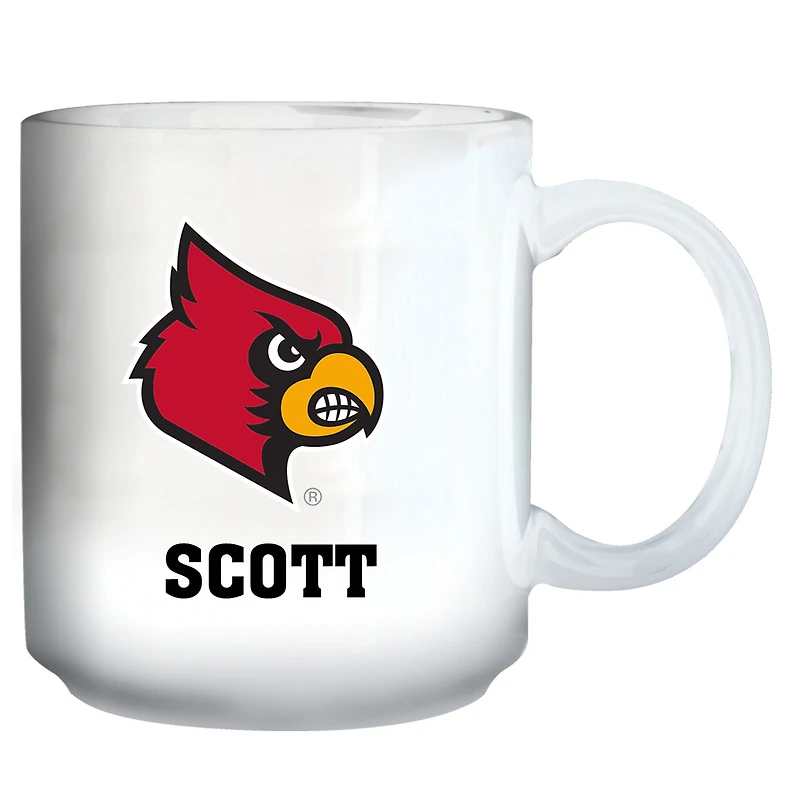 White Louisville Cardinals 11oz. Personalized Mug