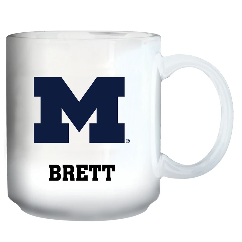 White Michigan Wolverines 11oz. Personalized Mug