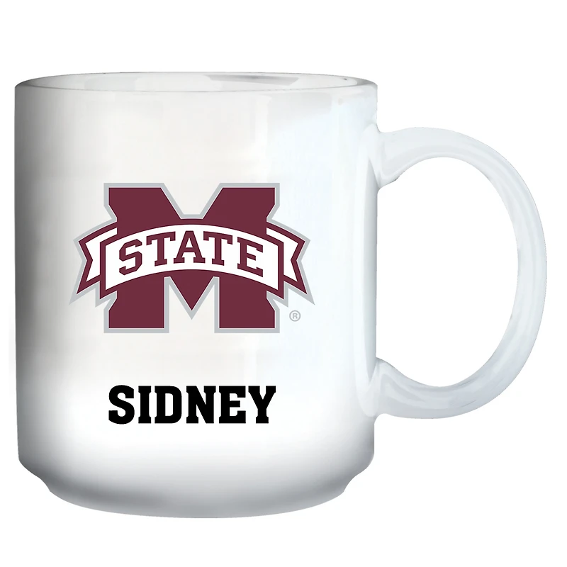 White Mississippi State Bulldogs 11oz. Personalized Mug