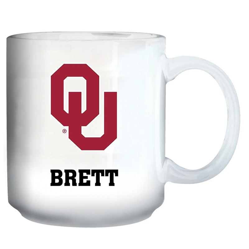 White Oklahoma Sooners 11oz. Personalized Mug
