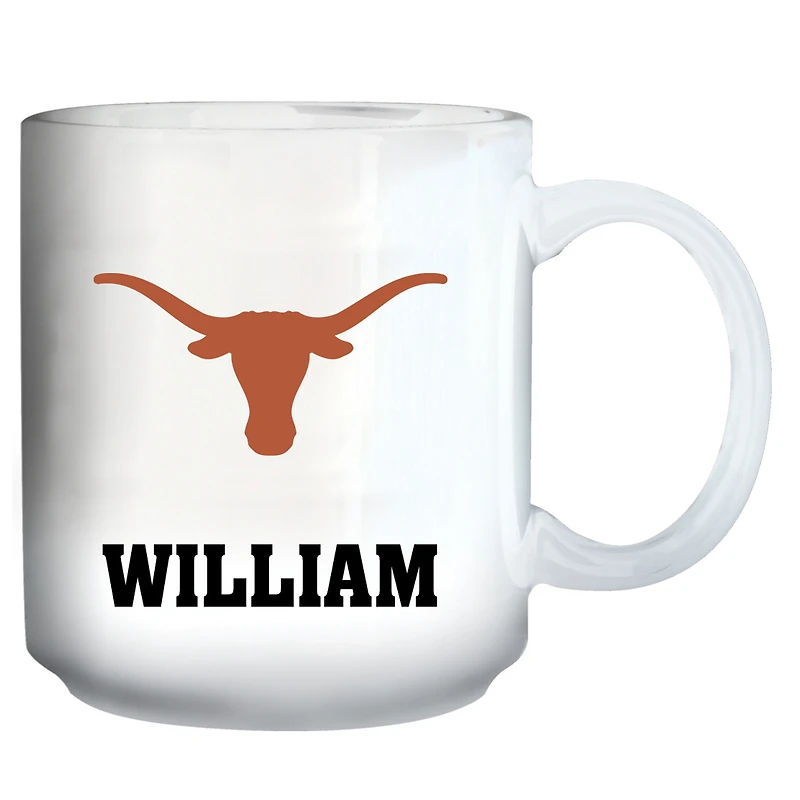 White Texas Longhorns 11oz. Personalized Mug