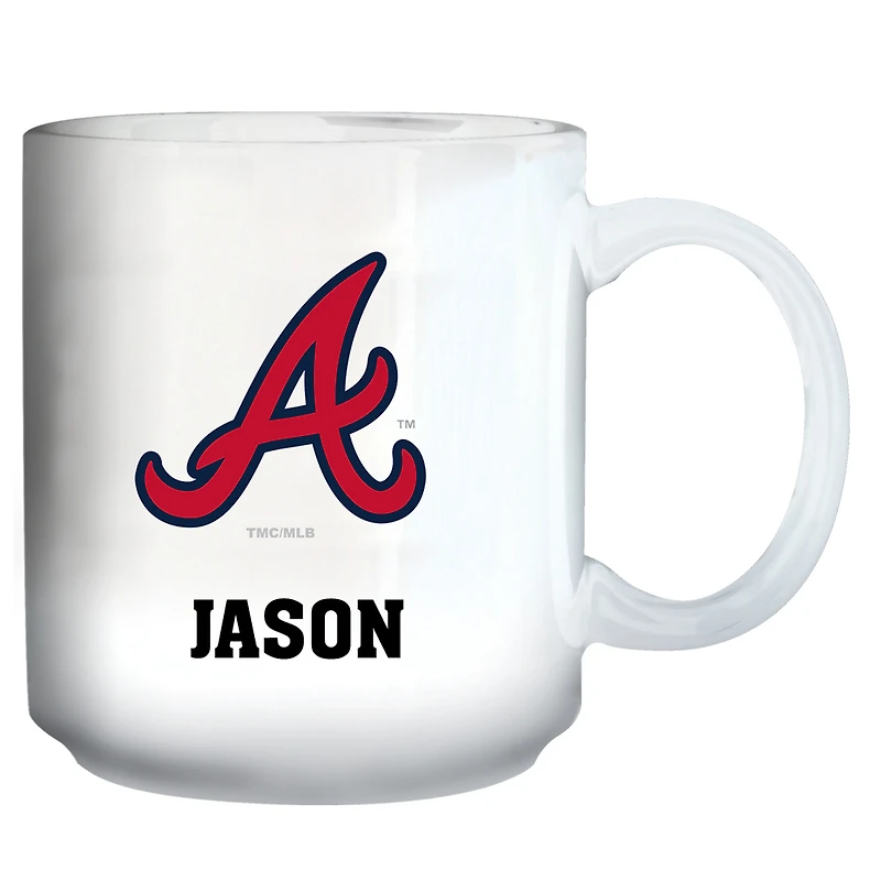 White Atlanta Braves 11oz. Personalized Mug