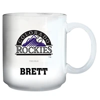 White Colorado Rockies 11oz. Personalized Mug