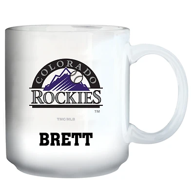 White Colorado Rockies 11oz. Personalized Mug
