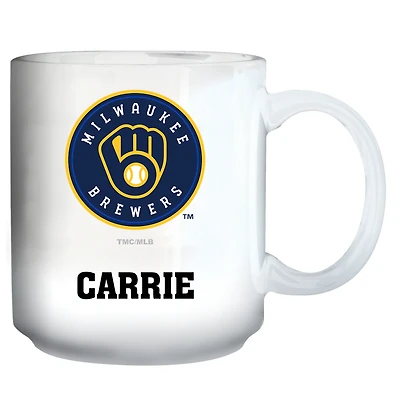 White Milwaukee Brewers 11oz. Personalized Mug