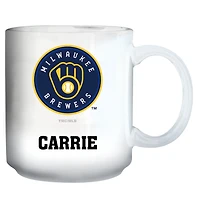 White Milwaukee Brewers 11oz. Personalized Mug