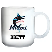 White Miami Marlins 11oz. Personalized Mug