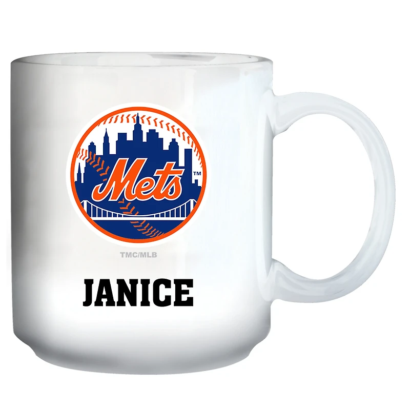 White New York Mets 11oz. Personalized Mug