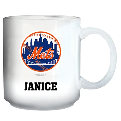 White New York Mets 11oz. Personalized Mug