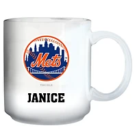 White New York Mets 11oz. Personalized Mug