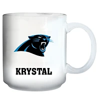White Carolina Panthers 11oz. Personalized Mug