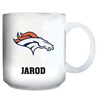 White Denver Broncos 11oz. Personalized Mug