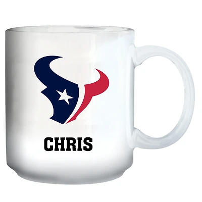 White Houston Texans 11oz. Personalized Mug