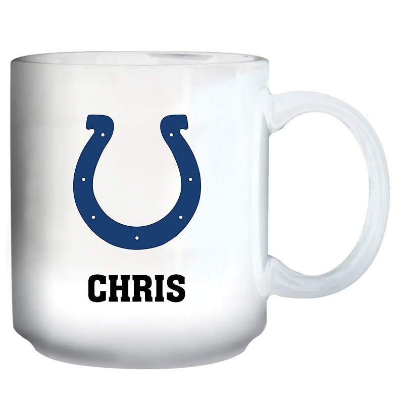 White Indianapolis Colts 11oz. Personalized Mug