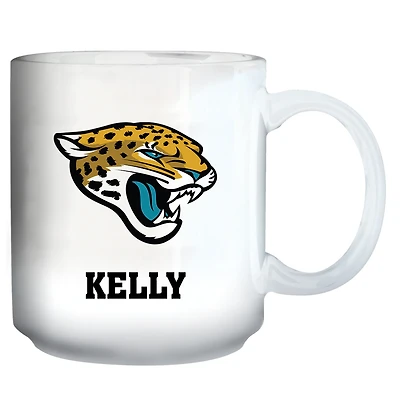 White Jacksonville Jaguars 11oz. Personalized Mug