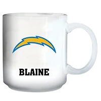 White Los Angeles Chargers 11oz. Personalized Mug