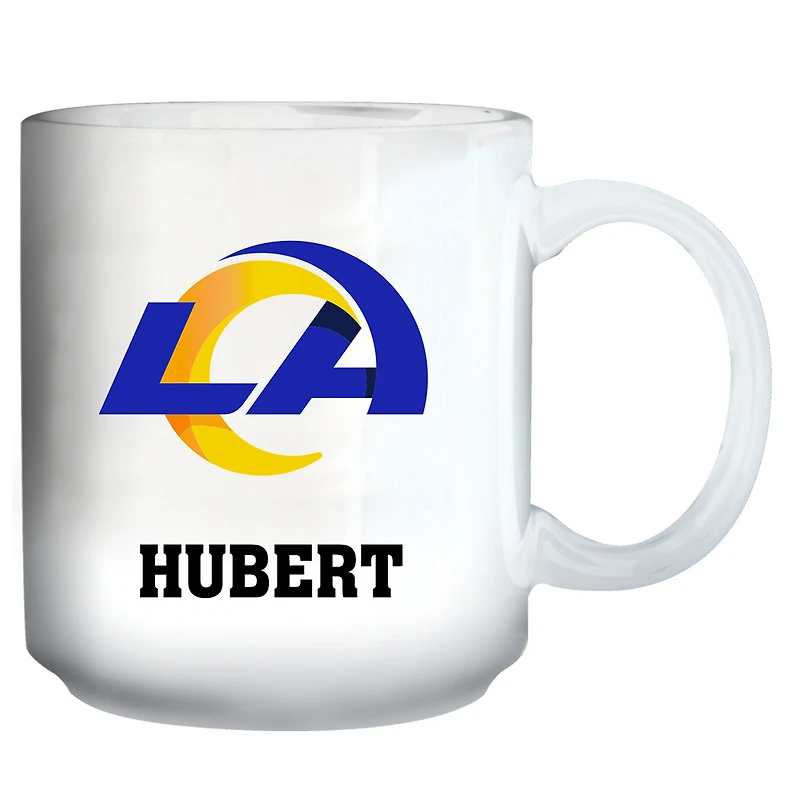 White Los Angeles Rams 11oz. Personalized Mug