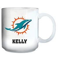 White Miami Dolphins 11oz. Personalized Mug