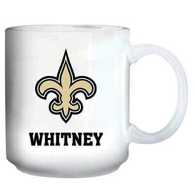 White New Orleans Saints 11oz. Personalized Mug