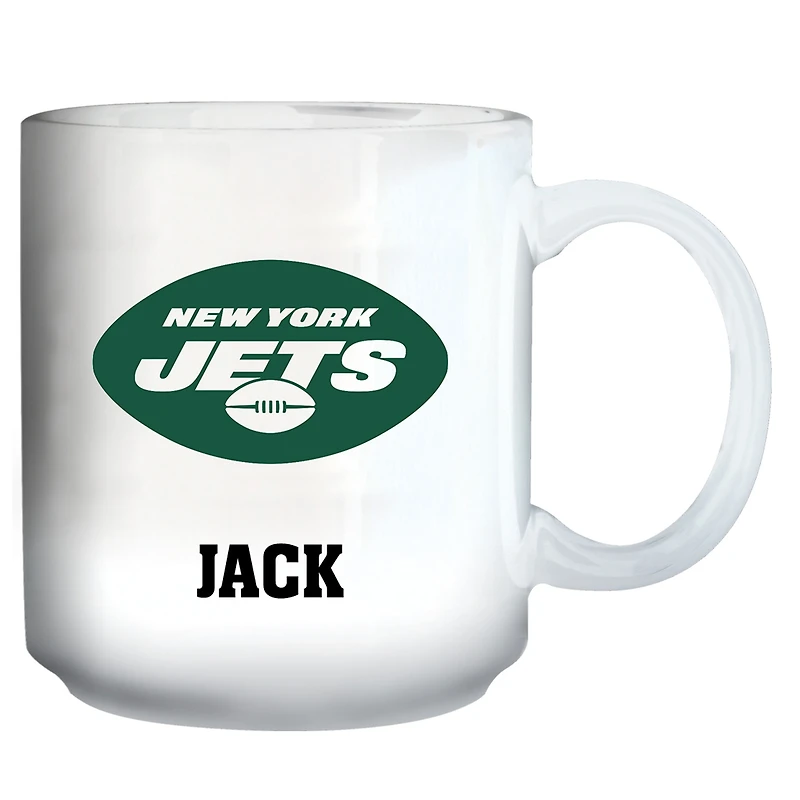 White New York Jets 11oz. Personalized Mug