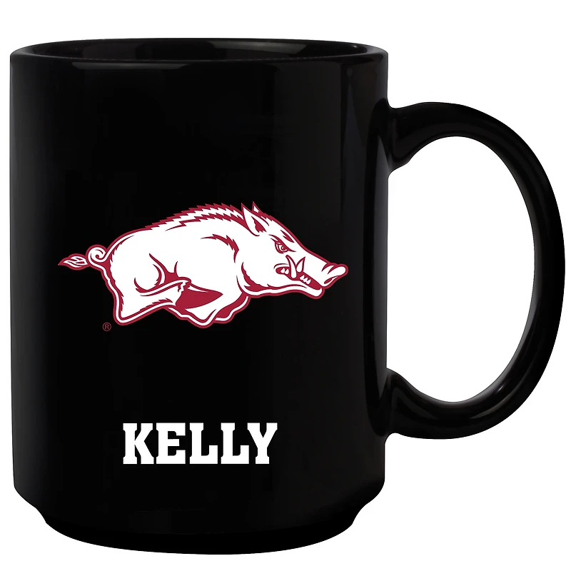 Black Arkansas Razorbacks 15oz. Personalized Mug