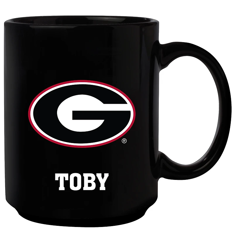 Black Georgia Bulldogs 15oz. Personalized Mug