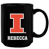 Black Illinois Fighting Illini 15oz. Personalized Mug