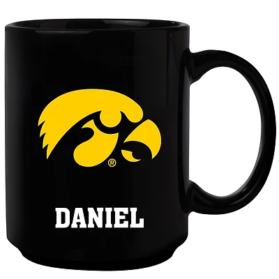 Black Iowa Hawkeyes 15oz. Personalized Mug