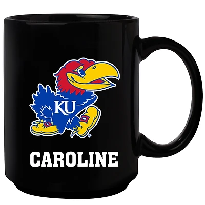 Black Kansas Jayhawks 15oz. Personalized Mug