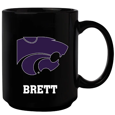 Black Kansas State Wildcats 15oz. Personalized Mug