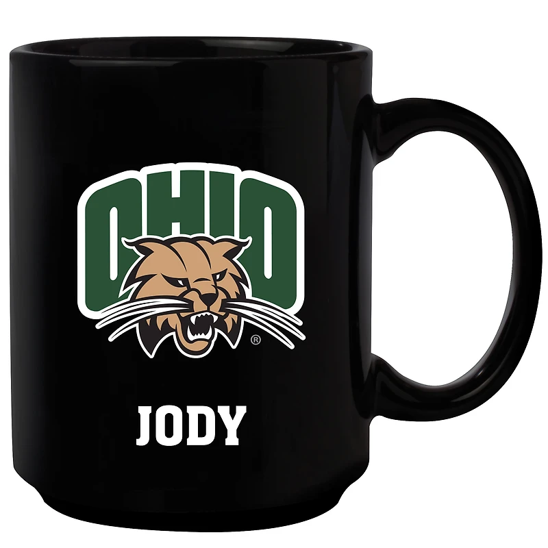 Black Ohio Bobcats 15oz. Personalized Mug