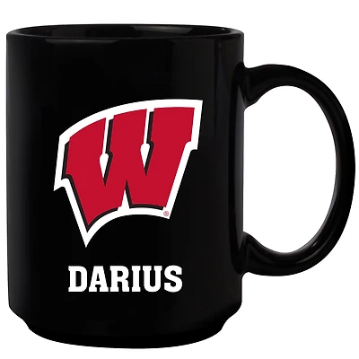 Black Wisconsin Badgers 15oz. Personalized Mug