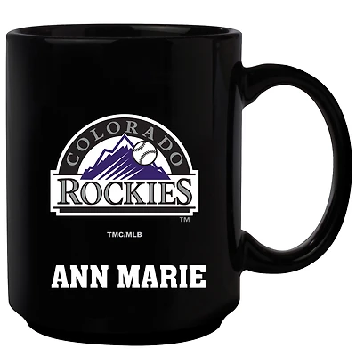 Black Colorado Rockies 15oz. Personalized Mug