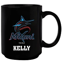 Black Miami Marlins 15oz. Personalized Mug