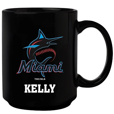 Black Miami Marlins 15oz. Personalized Mug