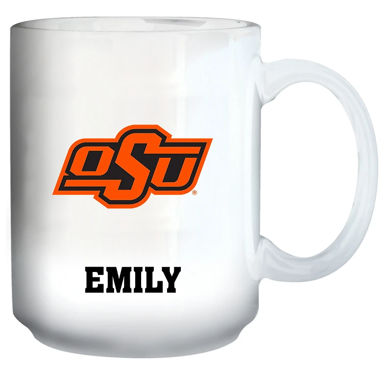 White Oklahoma State Cowboys 15oz. Personalized Mug