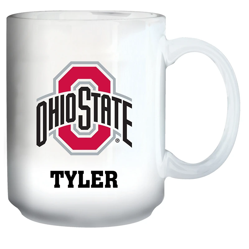 White Ohio State Buckeyes 15oz. Personalized Mug