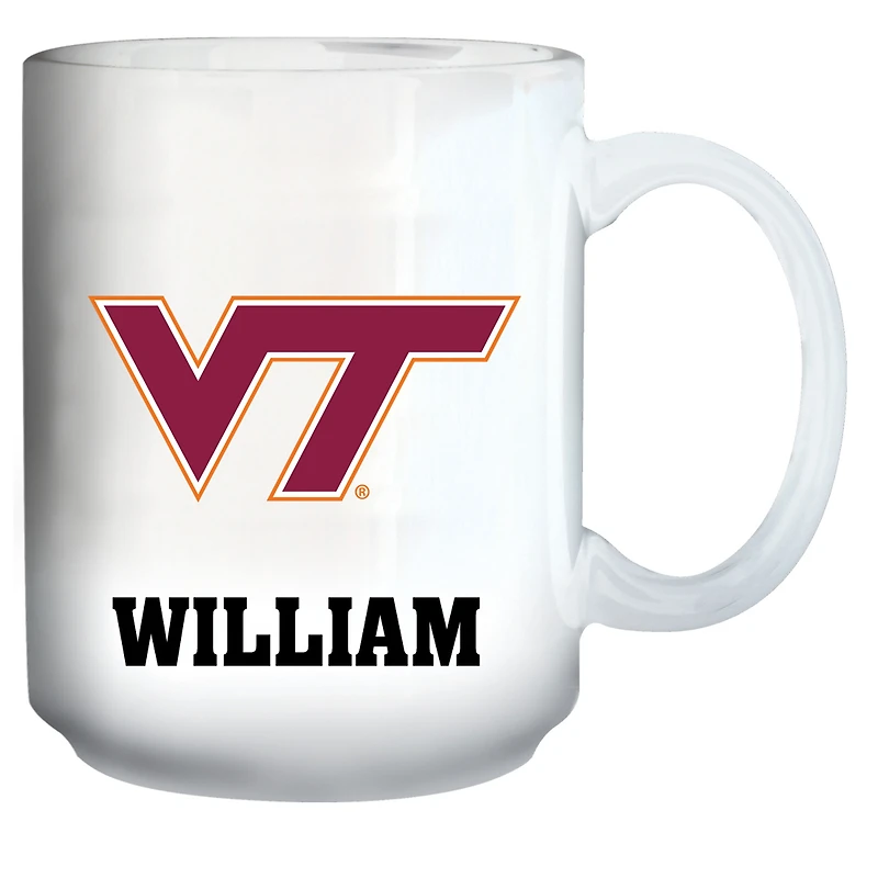 White Virginia Tech Hokies 15oz. Personalized Mug
