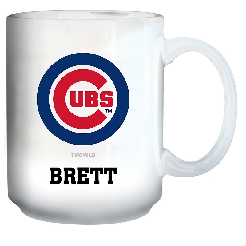 White Chicago Cubs 15oz. Personalized Mug