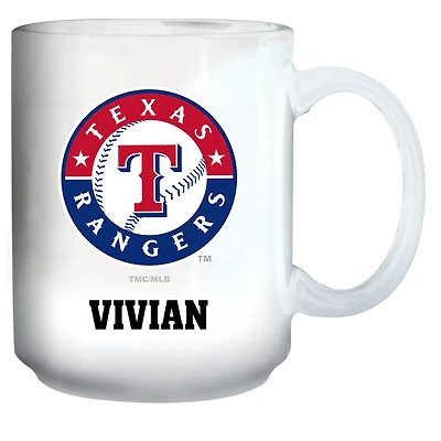 White Texas Rangers 15oz. Personalized Mug