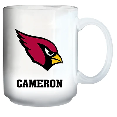 White Arizona Cardinals 15oz. Personalized Mug