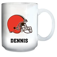 White Cleveland Browns 15oz. Personalized Mug