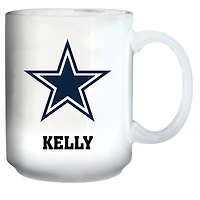 White Dallas Cowboys 15oz. Personalized Mug
